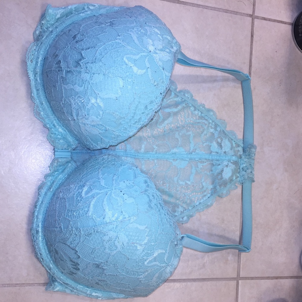 Light blue PINK push up lace bralette